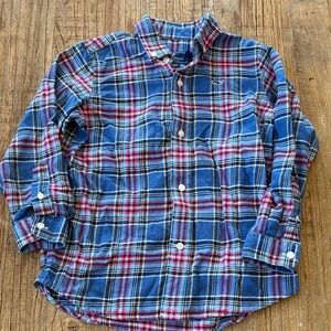 Vineyard Vines Kids Plaid flannel Shirt in Blue and Red